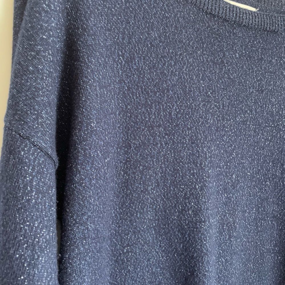 LC Lauren Conrad Navy Sparkly Crewneck Sweater M - Picture 3 of 7